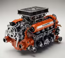 the small block engine on the car is equipped with high output technology