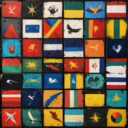 the flags of many different countries are displayed