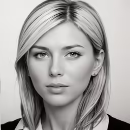 a young blonde woman with medium hair is posing for a photo