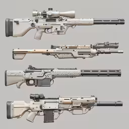 some type of rifles, some without their heads