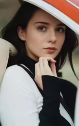 a woman is looking out the side window of a car
