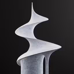 the white architectural structure is in an open space