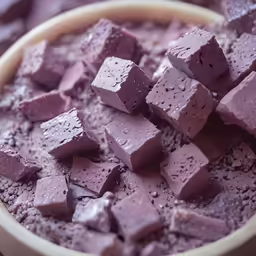 cubed brownies of some sort in a bowl