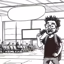 cartoon image of man talking on phone