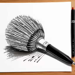 an inked picture of a brushes blade on a piece of paper