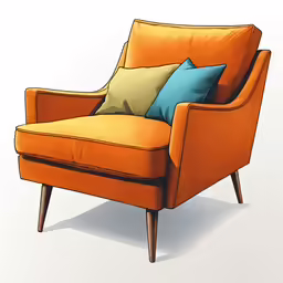 this is an image of an armchair with pillows