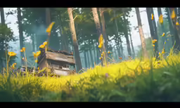a truck that is in the grass near trees