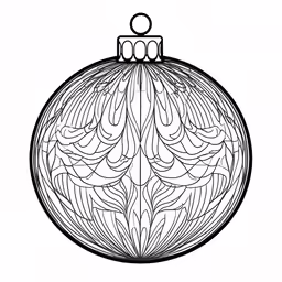 a christmas ball made from lines with flowers