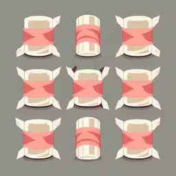 the four different types of paper bows are folded in three different sections
