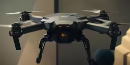 a small gray object is flying above a person
