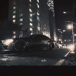 an image of car in dark night city