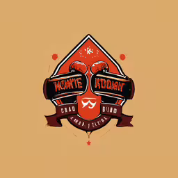 the monkey in the middle of a logo,logo for the football tournament featuring two helmets, and one helmet with eye patch