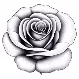 a large white rose on a white background,an image of a black and white rose,a drawing of a flower with lines drawn on it,an image of a black and white flower,a black and white rose is shown in a hand drawn image