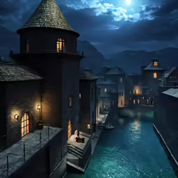 this is an old town with a pool