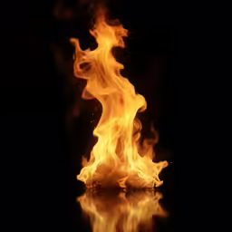 a blazing flames with a black background