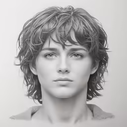 the black and white portrait of a young man