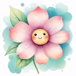 a happy flower with a smile on its face