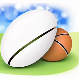 two sports balls in the grass on a sunny day