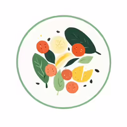 a green and white plate holding red and yellow vegetables
