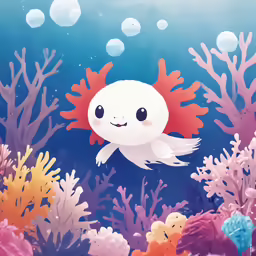 a small white fish is under some water