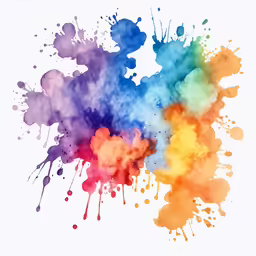 several colored spots with lots of watercolor on them