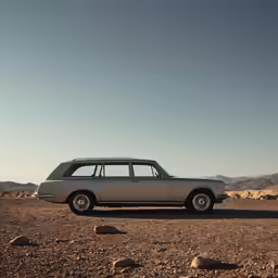 a car on the ground near some rocks and rocks