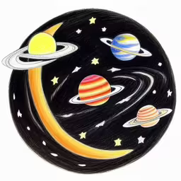 an illustration of various planets in space