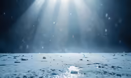 a beam of light above a wet ground