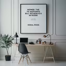 a modern workspace with plants and a laptop