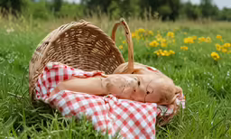 a dummy that is laying in the grass