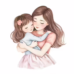 two girls hug each other while one holds her