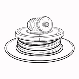 an ink drawing of some type of object on a plate