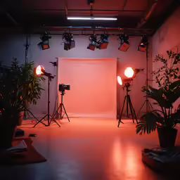 the lighting booth with all the light coming from each area