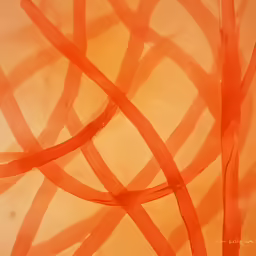 this orange piece of fabric is spiraled by the streamers