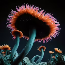 a very strange looking flower with pink petals