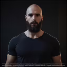 man with a beard in black shirt posing