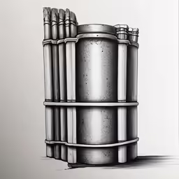 this is a drawing of some metal containers