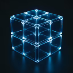 a small cube made up of glowing cubes