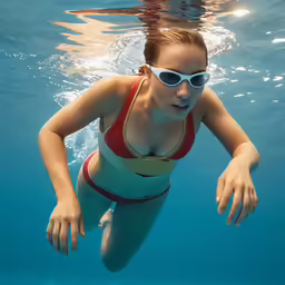 a woman that is wearing some kind of swimwear in the water