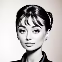 a woman wearing jewelry and a shirt