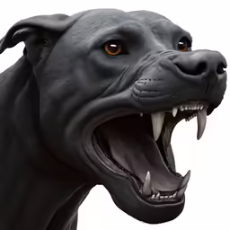 an angry dog is shown in this rendering
