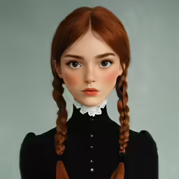 a female with long hair wearing a black shirt