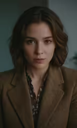 a close up view of a person with a suit on