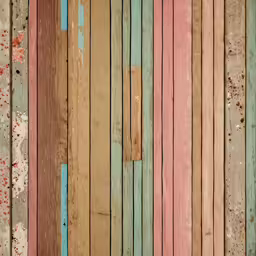 a colorful wood wall with peeling paint and wood boards,old wooden wall that has been painted in pink and blue
