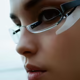 a young woman with white butterfly - shaped on her nose