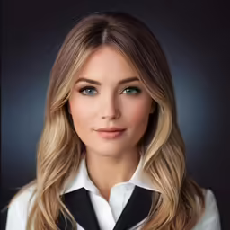 woman in black and white collared shirt with white blouse