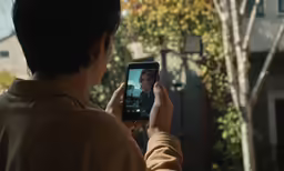 someone taking a picture on their phone with the lens on