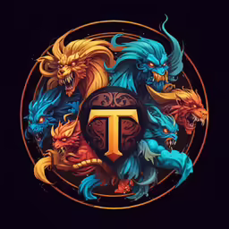two different colors with a letter t in it