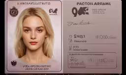 the face of a blonde woman on the identification card
