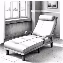 a chair sitting in the corner of a room with a window